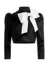 Addison Bow Jacket in Black/Off White
