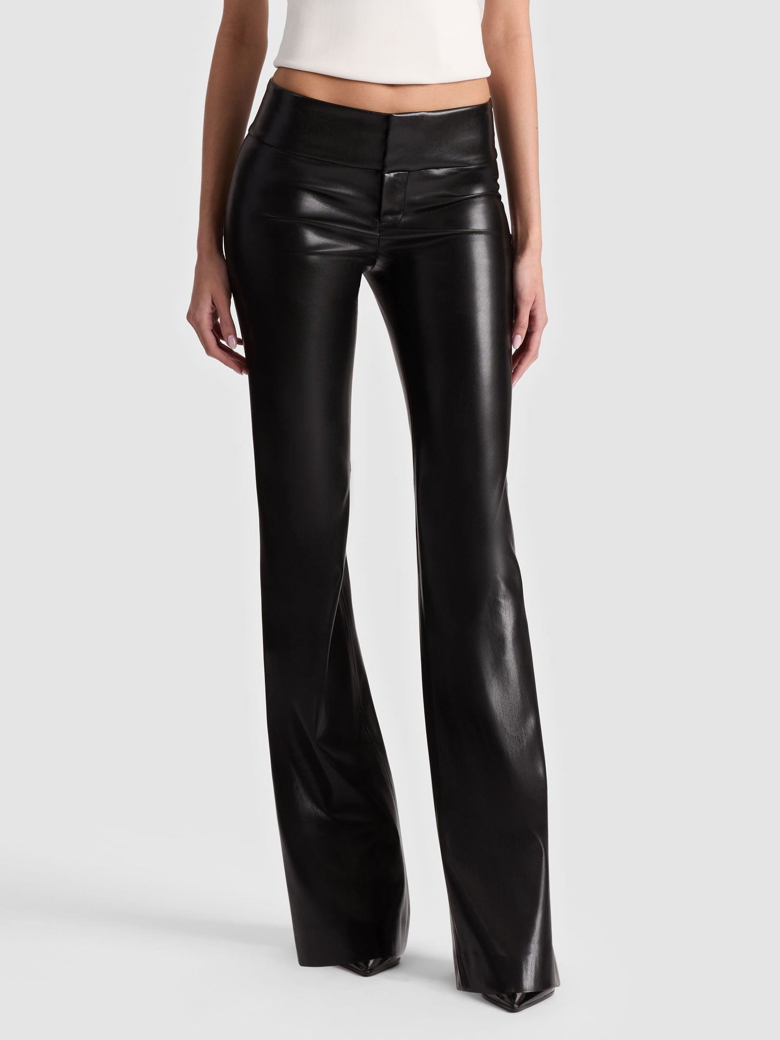 Olivia Vegan Leather Pant in Black