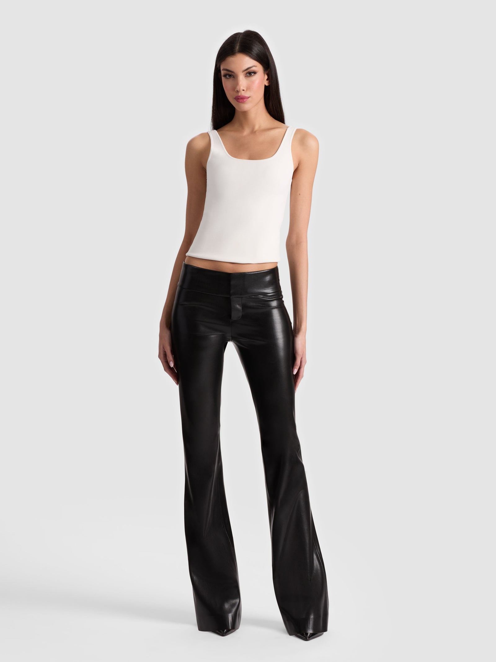 Olivia Vegan Leather Pant in Black