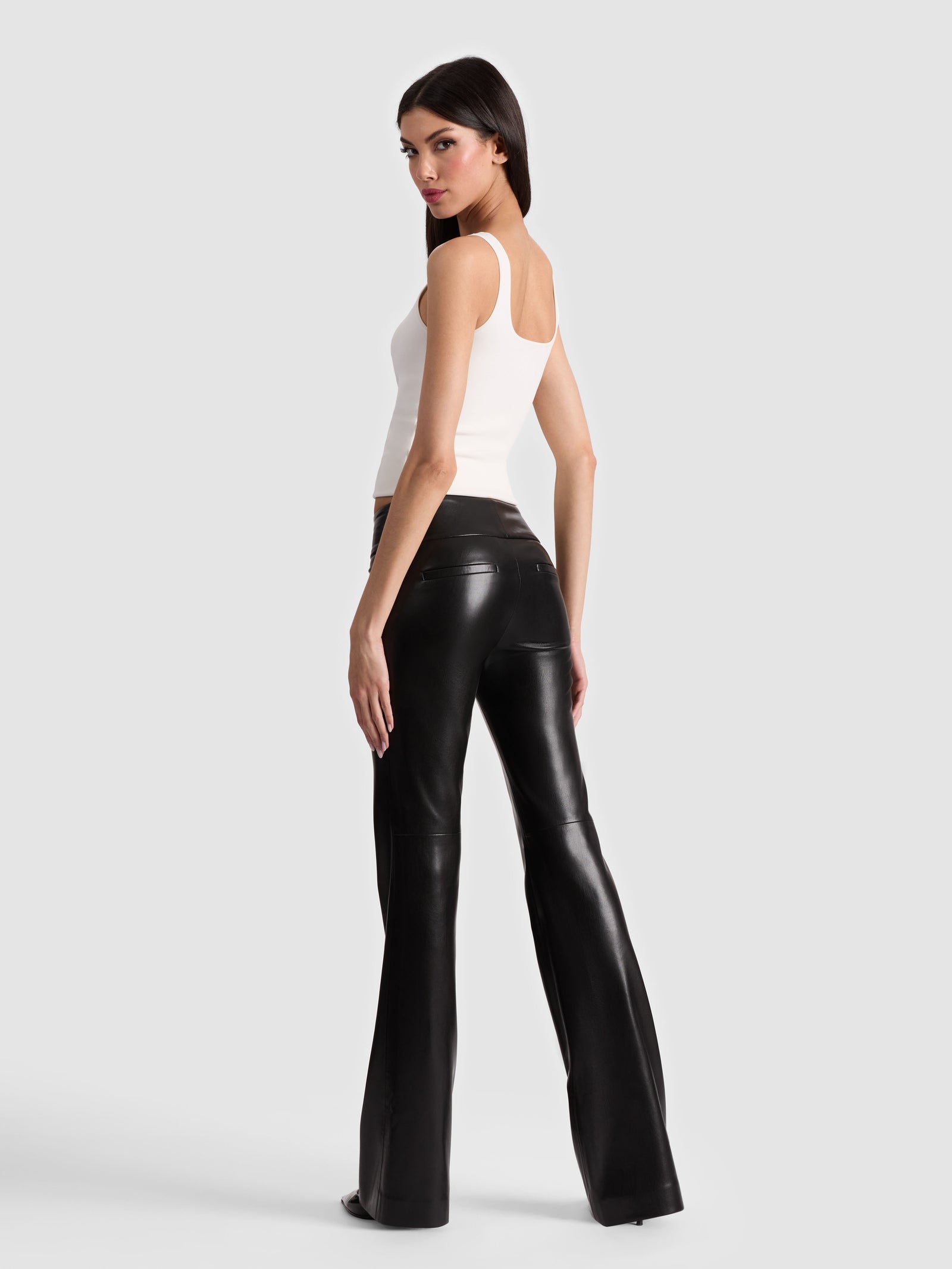 Olivia Vegan Leather Pant in Black