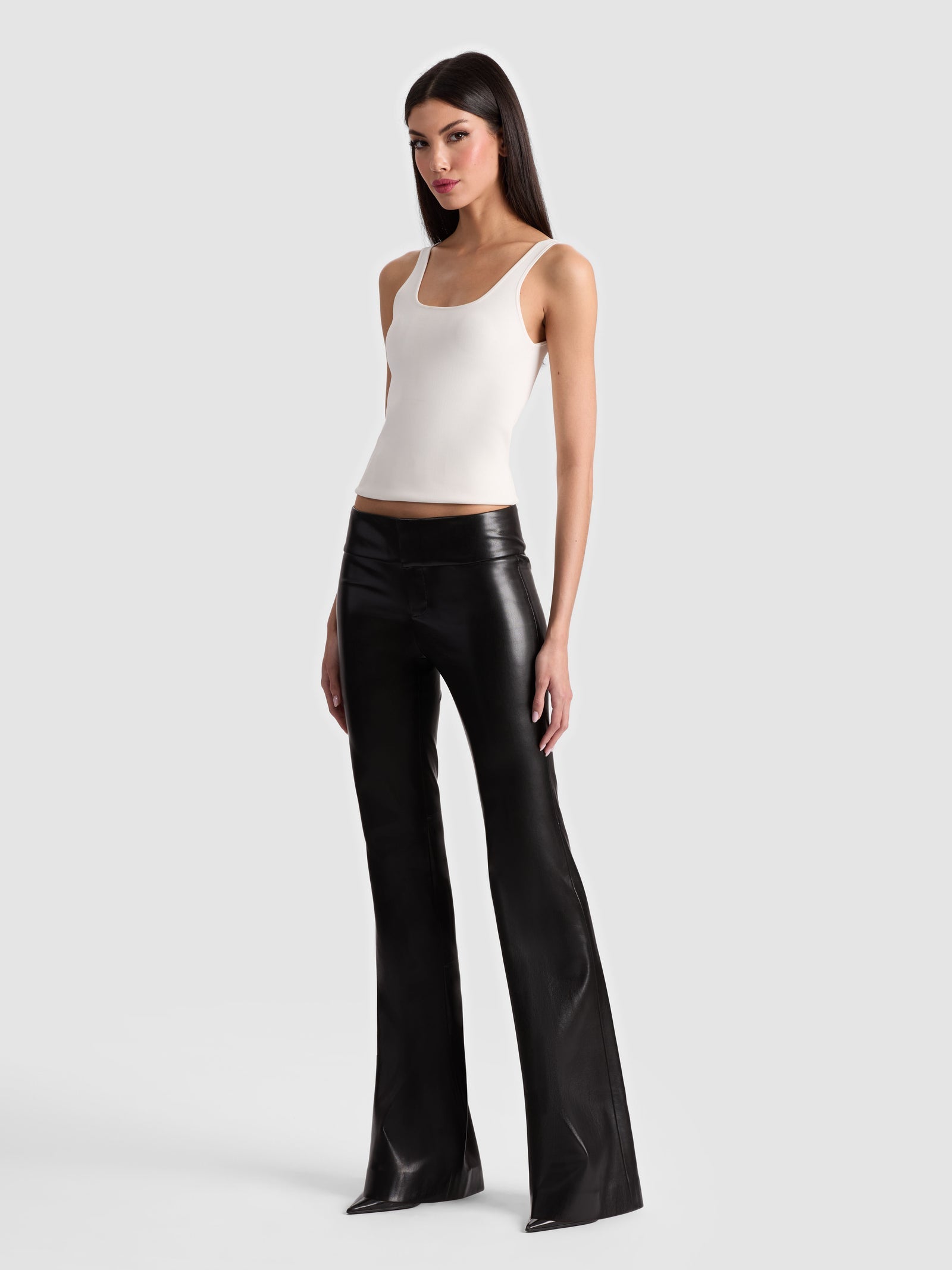 Olivia Vegan Leather Pant in Black