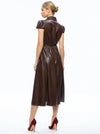 Miranda Vegan Leather Dress in Toffee