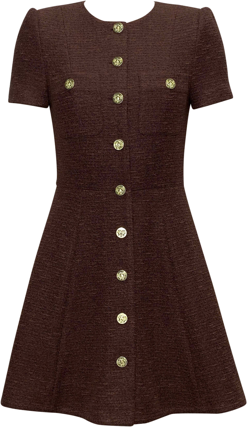 Alice & Olivia Shiloh Mini Dress in Dark Chocolate – Poppy's of Atlanta