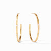 Extra Large Crescent Stone Hoop in Gold