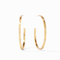 Extra Large Crescent Stone Hoop in Gold