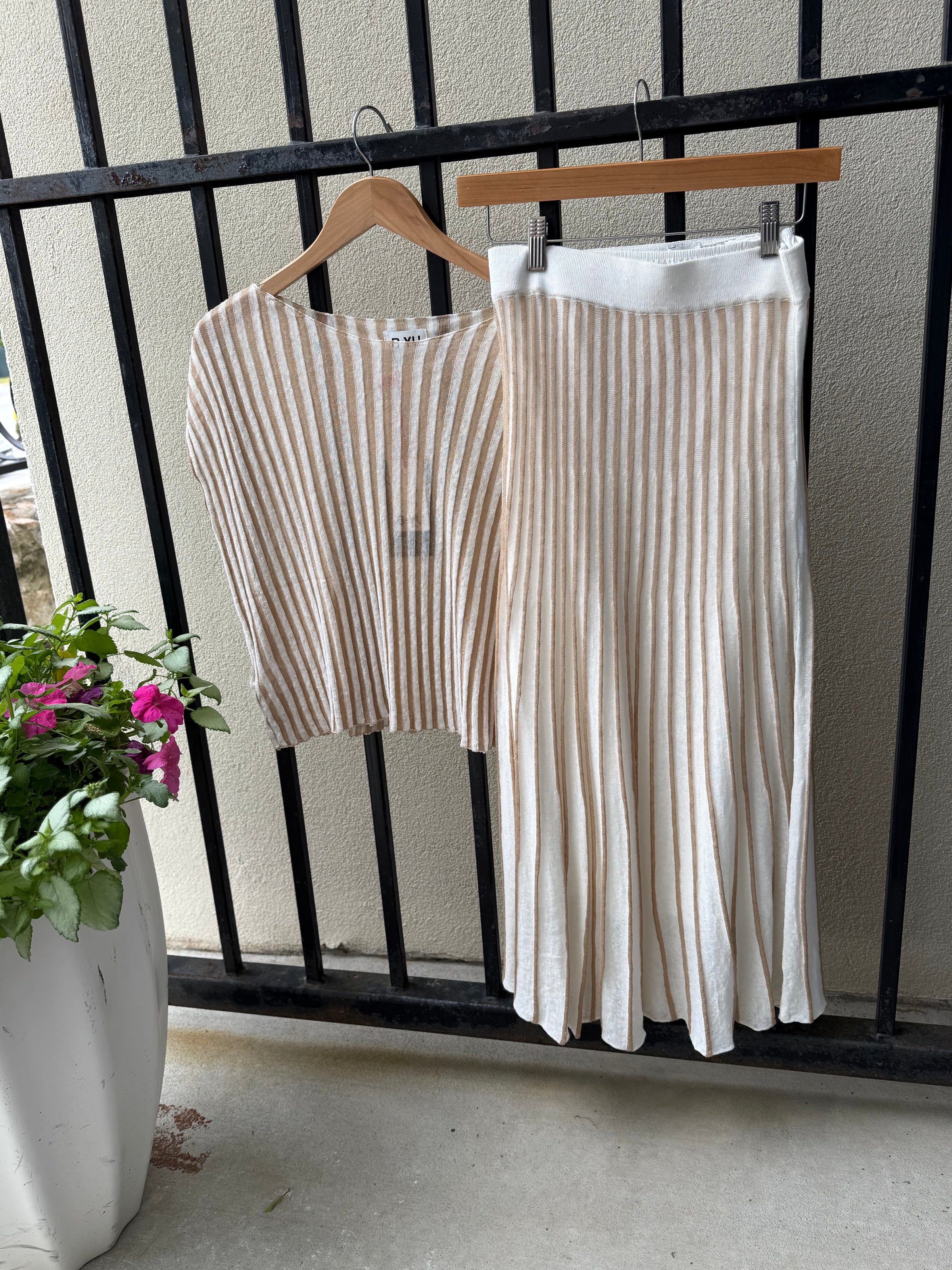 Pleated Skirt in Latte