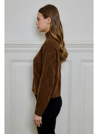 Evangeline Sweater Top in Espresso