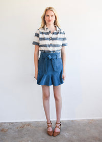 Everything Top in Blue/Brown Stripe