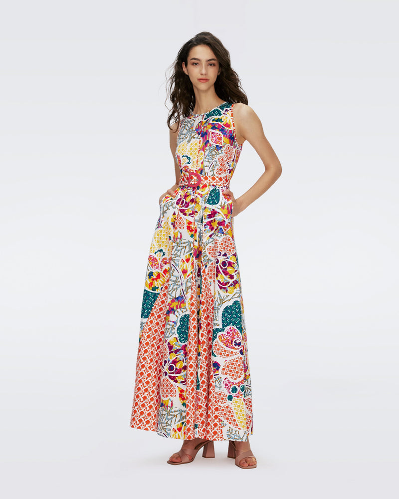 Elliot Two Dress in Patched Floral and Vintage Cane Marmalade
