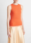 Double-Layer Knit Shell in Coral Combo