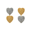Mini Heart Breaker Drop Earrings in Silver and Gold