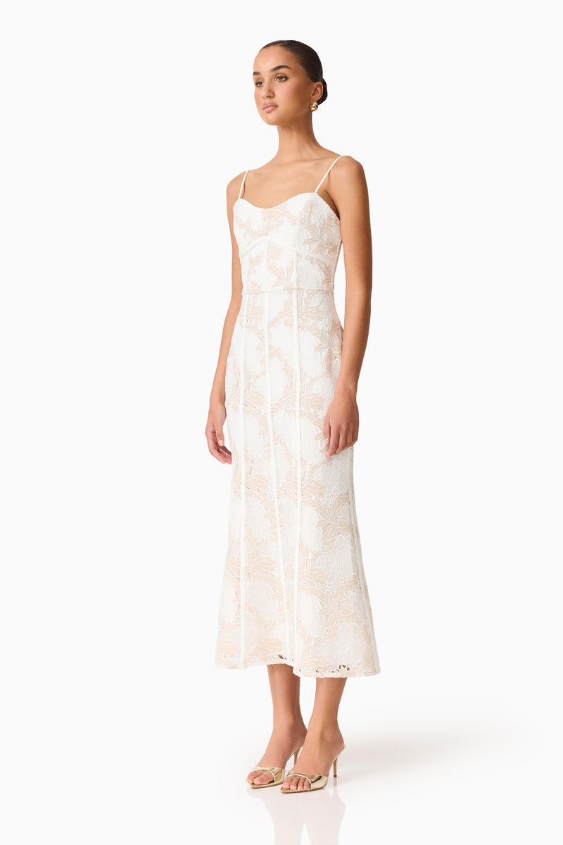 dahlia midi dress in ivory elliatt ELLIATT Dahlia Midi Dress