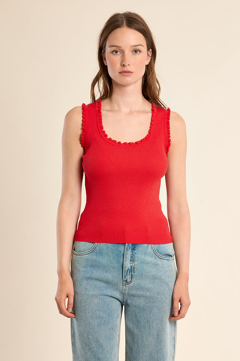 EF1577EP-molly-bracken-ruffle-trim-knit-tank-top-in-red-1