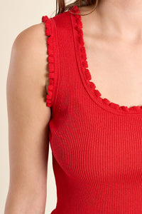 EF1577EP-molly-bracken-ruffle-trim-knit-tank-top-in-red-1