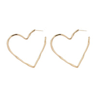 Emilie Heart Hoop Earrings in Gold