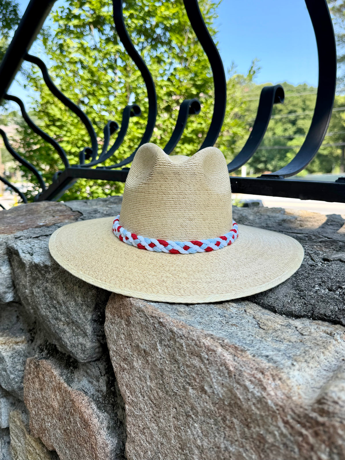 Rebels Cursive Natural Palm Hat