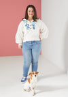Francie Sweater in Floral Embroidered Ivory *FINAL SALE*