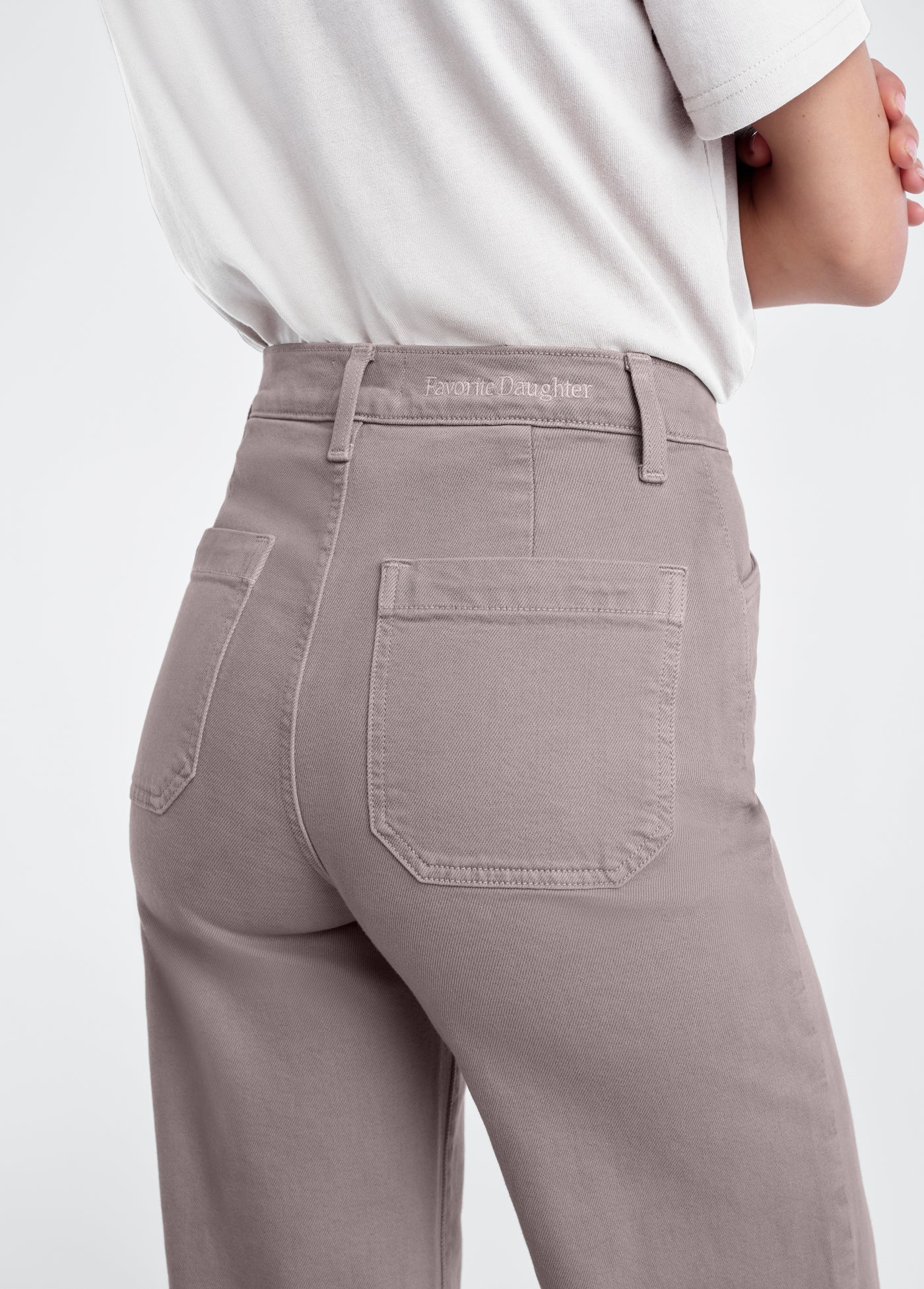 Favorite Daughter Mischa High Rise Wide Leg Jeans in Soft Taupe