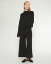 Cashmere-Like Wide Leg Pant in Black