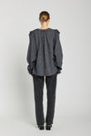 FW25CARSHI-v-de-vinister-carmen-ruffle-shirt-in-ash-grey-