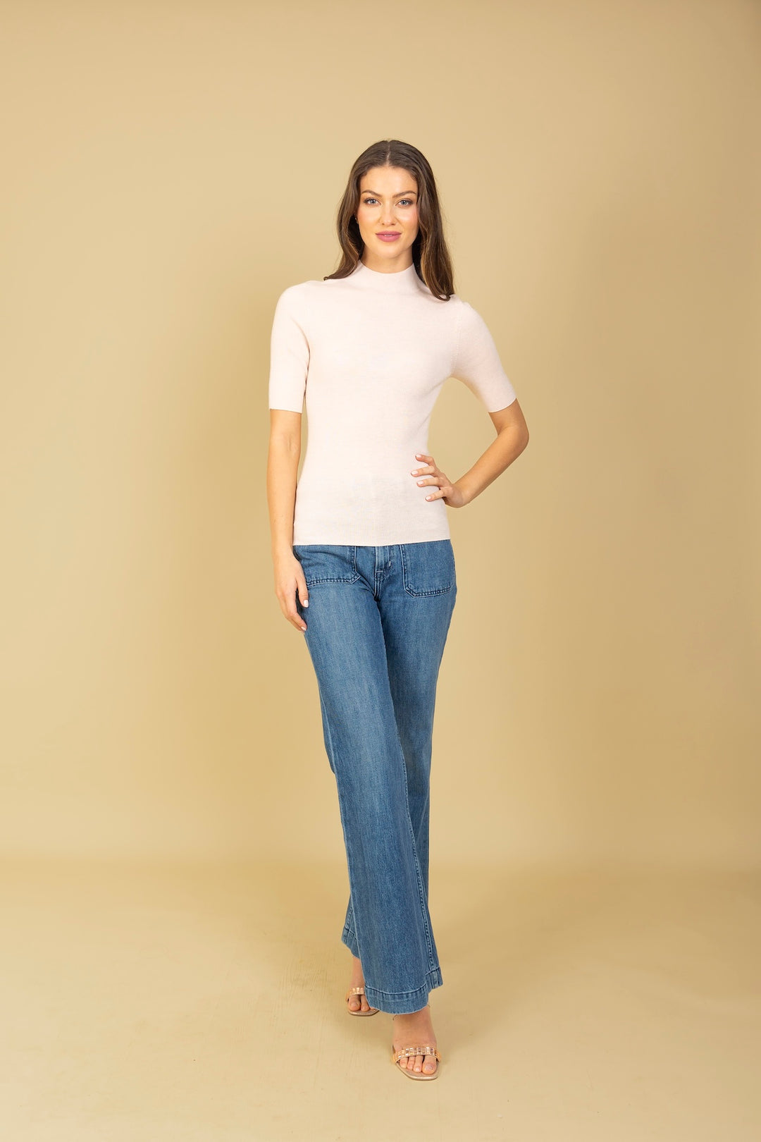 FW25K421-jessie-liu-seamless-mock-neck-knit-top-pink-1