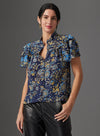 Dray Blouse in Blue Anemone