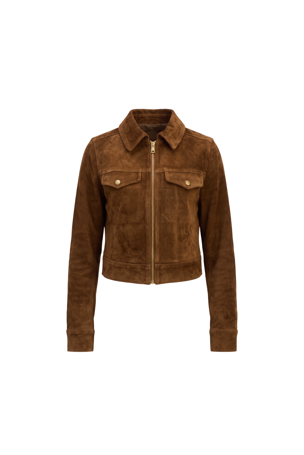 Ally Suede Jacket in Amber Brown