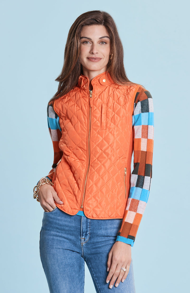 Moto Quilted Vest in Sunset