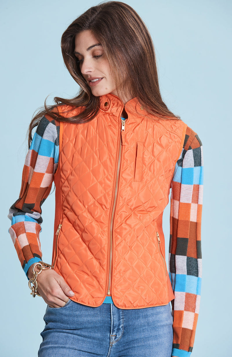 Moto Quilted Vest in Sunset