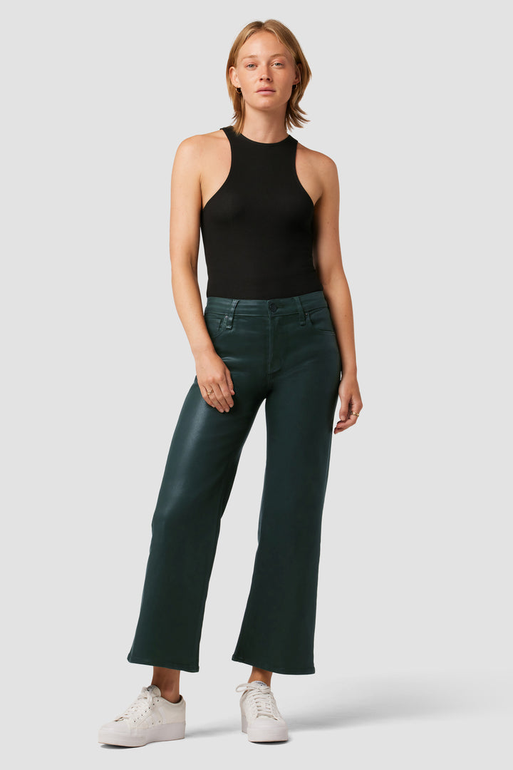 Rosie High-Rise Wide Leg Ankle Jean in Coated Scarab