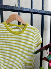 Cashmere Striped Tee in Citronelle Stripe