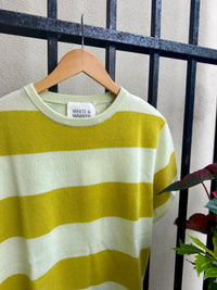 Cashmere Stripe Tee in Pale Pistachio/Cintronelle