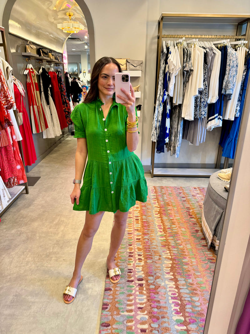 Rose Dress in Groovy Green