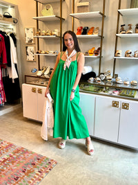 Double Strap Maxi Dress in Green