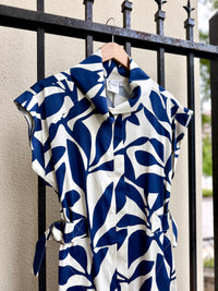 Bari Dress in Natural/Navy