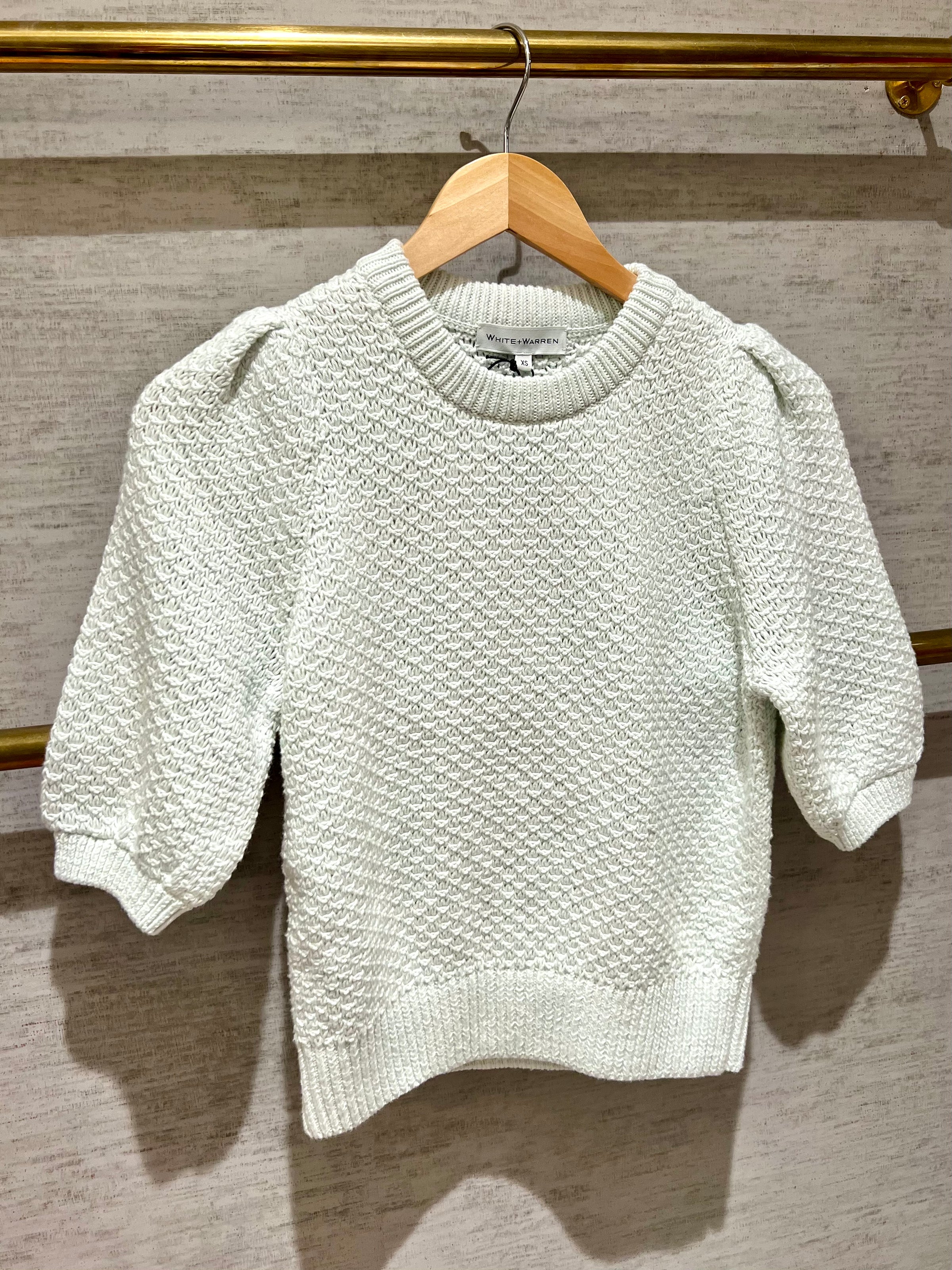 Cotton Textured Puff Sleeve Top in Dusty Jade *FINAL SALE*