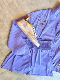 Get Moving Textured Half Zip Jacket in Amethyst