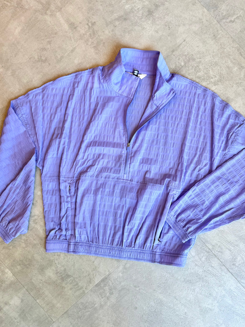 Get Moving Textured Half Zip Jacket in Amethyst