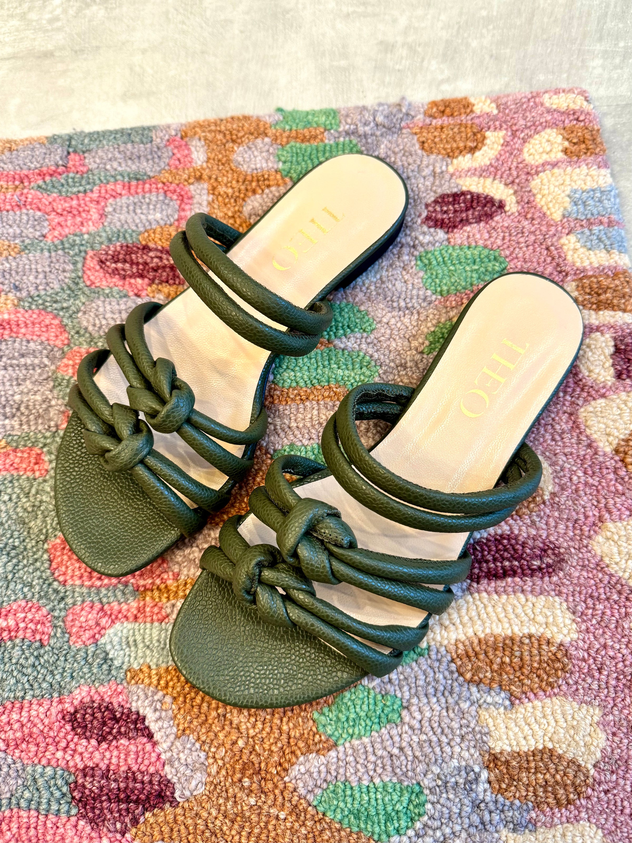 EOS Knotted Sandal in Green