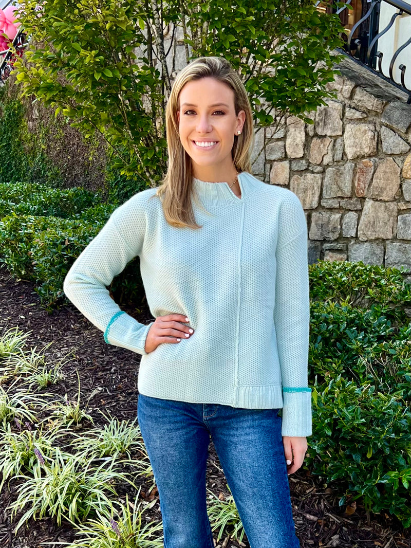 Uptown Sweater in Barely Blue