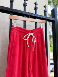 Bailey Wide Leg Pant in Cherry