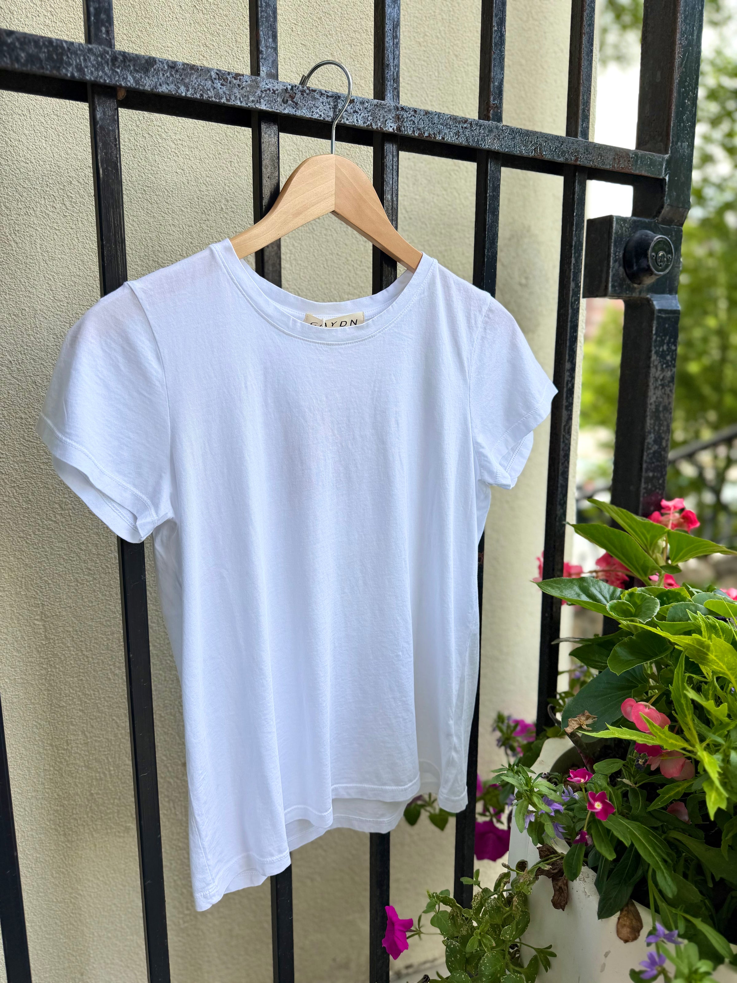 Mia Crewneck Tee in White