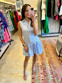 Ivy Dress in Blue Stripe