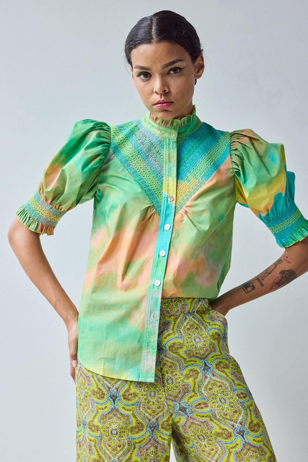 J09L22-hope-for-flowers-smocked-shirt-in-spring-landscape-1