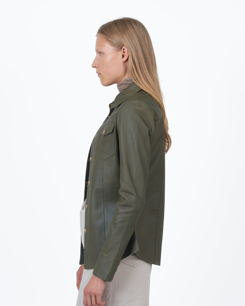 Robin Matte Leather Top in Jalapeno