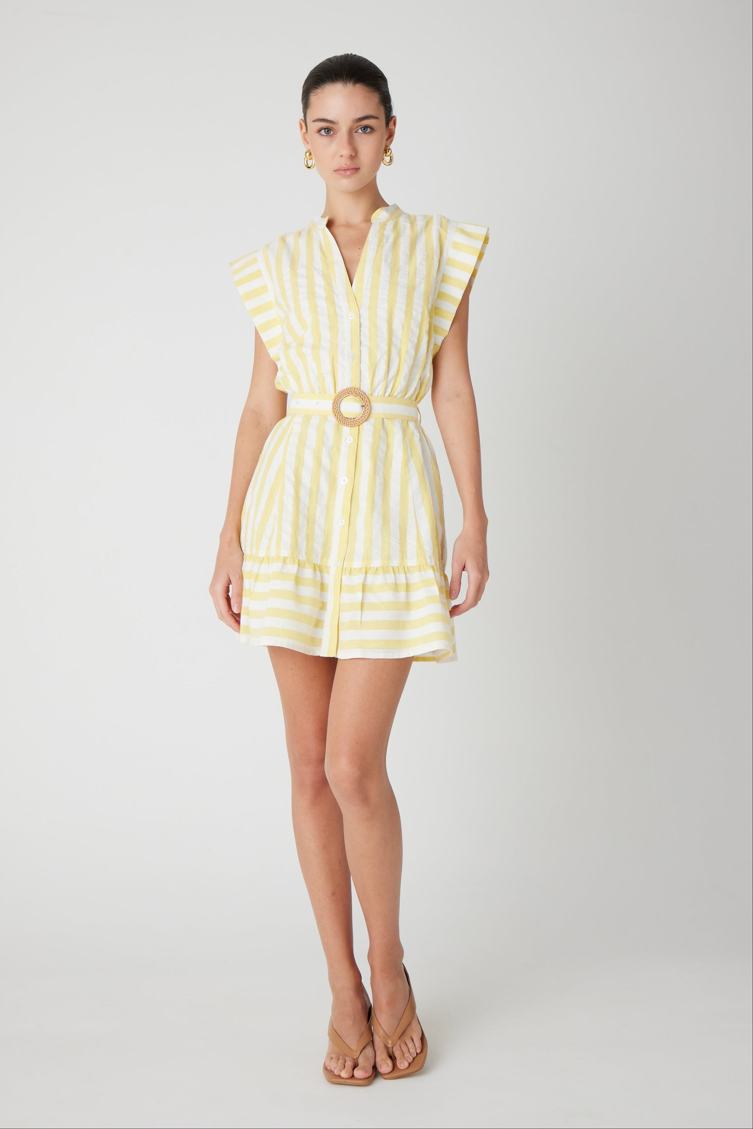 JS71-lavina-dress-in-yellow-white-stripe-1