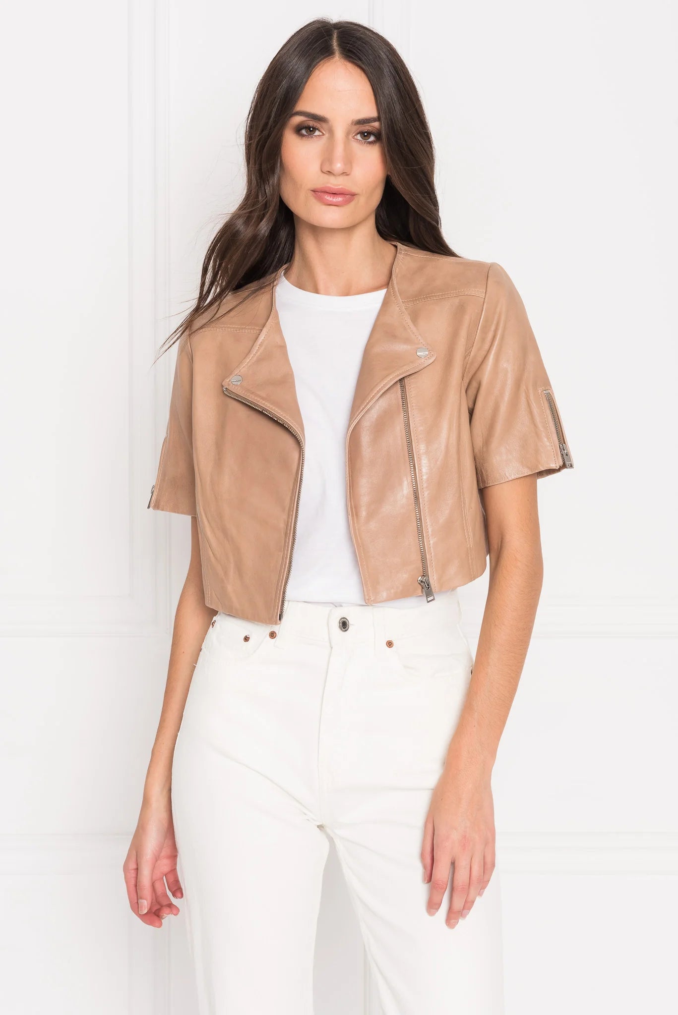 Lamarque cropped 2025 leather jacket