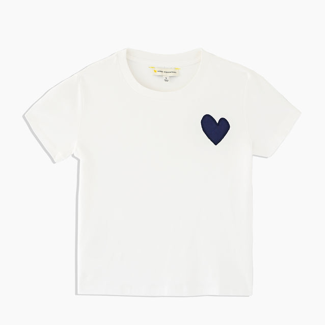 The Suke Tee Contrast Imperfect Heart in White