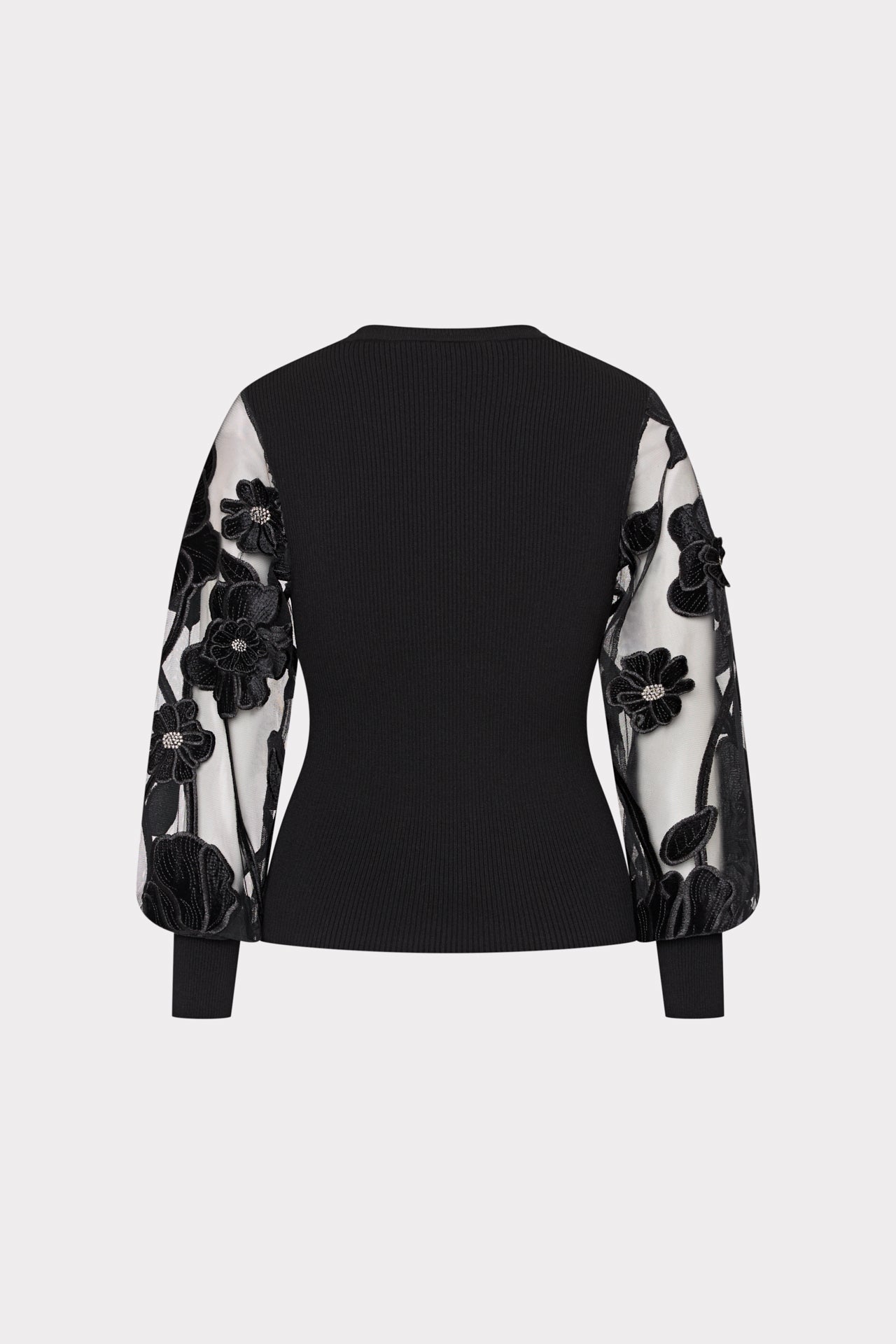 KRT717-milly-rosita-sheer-sleeve-creneck-sweater-in-black-4
