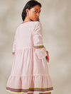 Hanna Flutter Dress in Kesiti Pink